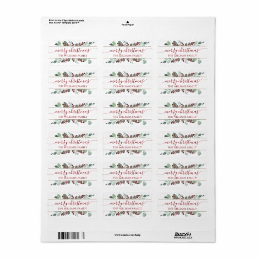 Vrolijk kerstfeest Greenery CranBerries Gold Label (Full Sheet)