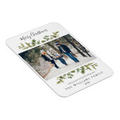 Vrolijk kerstfeest Greenery Foto Moderne Feestdage Magneet (Rechterzijde)