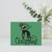 Vrolijk kerstfeest Greyhound rendier Briefkaart (Staand voorkant)