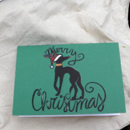 Vrolijk kerstfeest Greyhound rendier Kaart