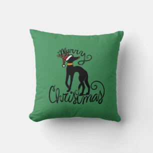 Vrolijk kerstfeest Greyhound rendier Kussen