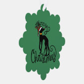 Vrolijk kerstfeest Greyhound rendier Ornament Kaart (Rechts)
