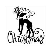 Vrolijk kerstfeest Greyhound rendier Rubberstempel (Afrduk)