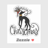 Vrolijk kerstfeest Greyhound rendier Sticker (Vel)