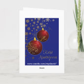 Vrolijk kerstfeest Grieks rood en gouden ornamente Feestdagen Kaart (Achterkant)