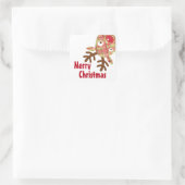 Vrolijk kerstfeest grillige rendieren vierkante sticker (Tas)
