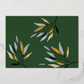 vrolijk kerstfeest | Groen & Crème Foto Roos Gold Folie Feestdagenkaart (Achterkant)