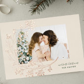 vrolijk kerstfeest | Groen & Crème Foto Roos Gold Folie Feestdagenkaart