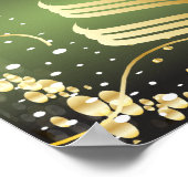 Vrolijk Kerstfeest Groen en Goud Poster (Hoek)