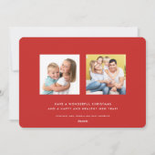 vrolijk kerstfeest | Groen en ornamenten 3 foto Feestdagenkaart (Achterkant)