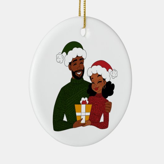 Vrolijk kerstfeest, groen en rood keramisch ornament (Rechts)