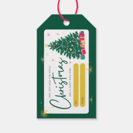 Vrolijk Kerstfeest Groen Goud Rood Cadeaulabel