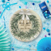 Vrolijk Kerstfeest Groen Goud Wit Krans Papieren Bordje (Feest)