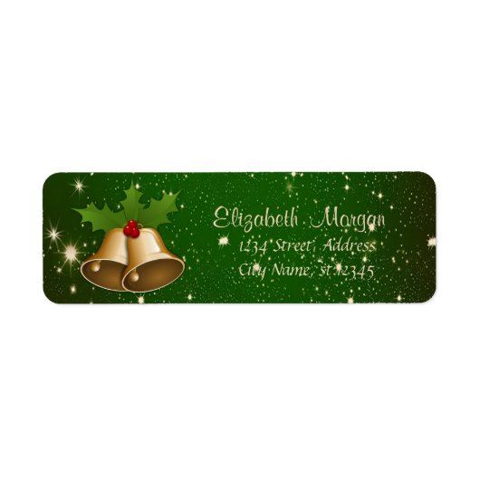 Vrolijk Kerstfeest, Groen, Kerstmis Etiket (Voorkant)
