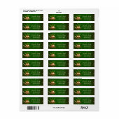 Vrolijk Kerstfeest, Groen, Kerstmis Etiket (Full Sheet)