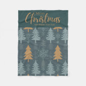 vrolijk kerstfeest groen patroon fleece deken (Voorkant)