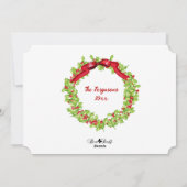 Vrolijk Kerstfeest Groen & Rode Holly Fotokrans Feestdagenkaart (Achterkant)