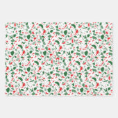 Vrolijk kerstfeest, groen Terrazzo Pattern Holiday Inpakpapier Vel (Voorkant)