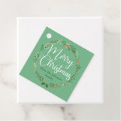 Vrolijk kerstfeest Groen Wreater Custom Gift Bedankjes Labels (In situ)