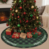 Vrolijk Kerstfeest Groen & Zwart Buffalo Plaid Cus Kerstboom Rok