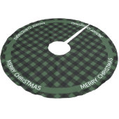 Vrolijk Kerstfeest Groen & Zwart Buffalo Plaid Cus Kerstboom Rok (Gekanteld)