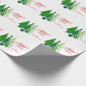 Vrolijk kerstfeest, groenboompapier cadeaupapier (Hoek)
