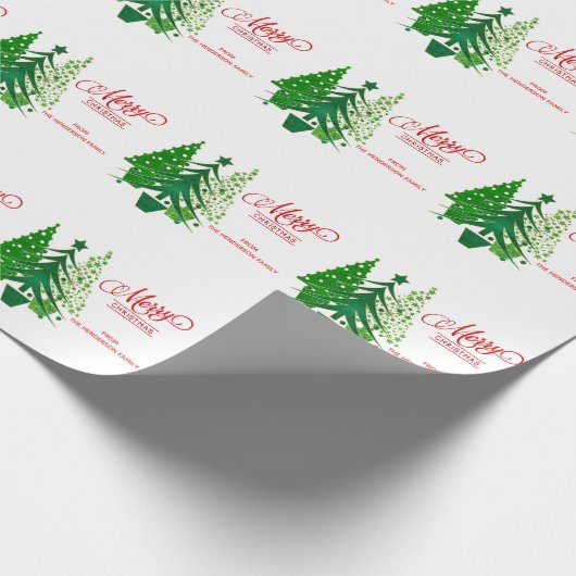Vrolijk kerstfeest, groenboompapier cadeaupapier (Hoek)