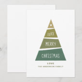 vrolijk kerstfeest. Groene geometrische moderne bo Feestdagenkaart (Voorkant / Achterkant)