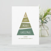 vrolijk kerstfeest. Groene geometrische moderne bo Feestdagenkaart (Staand voorkant)