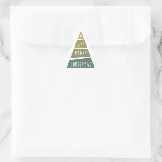 Vrolijk kerstfeest. Groene geometrische vakantiebo Sticker (Tas)