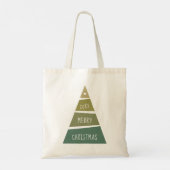 Vrolijk kerstfeest. Groene geometrische vakantiebo Tote Bag