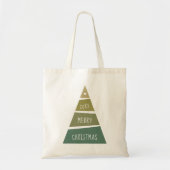 Vrolijk kerstfeest. Groene geometrische vakantiebo Tote Bag (Voorkant)