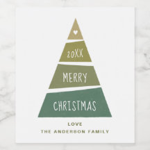 Vrolijk kerstfeest. Groene geometrische vakantiebo