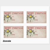 Vrolijk kerstfeest | Groene kaars Rechthoekige Sticker (Vel)