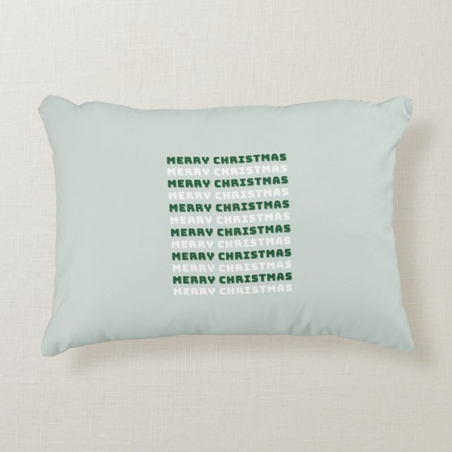 Vrolijk kerstfeest, groene kerstkunst, feestdag accent kussen (Voorkant)