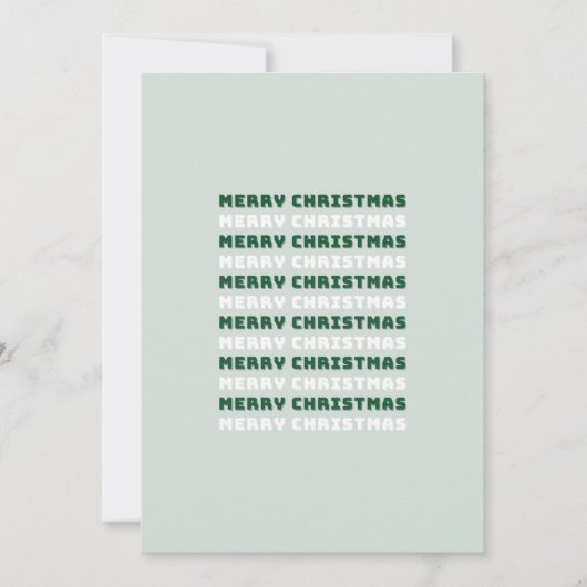 Vrolijk kerstfeest, groene kerstkunst, feestdag bedankkaart (Voorkant)