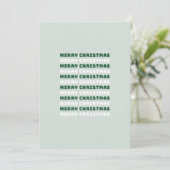 Vrolijk kerstfeest, groene kerstkunst, feestdag bedankkaart (Staand voorkant)