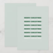 Vrolijk kerstfeest, groene kerstkunst, feestdag bedankkaart (Voorkant / Achterkant)