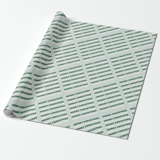 Vrolijk kerstfeest, groene kerstkunst, feestdag cadeaupapier (Uitgerold)