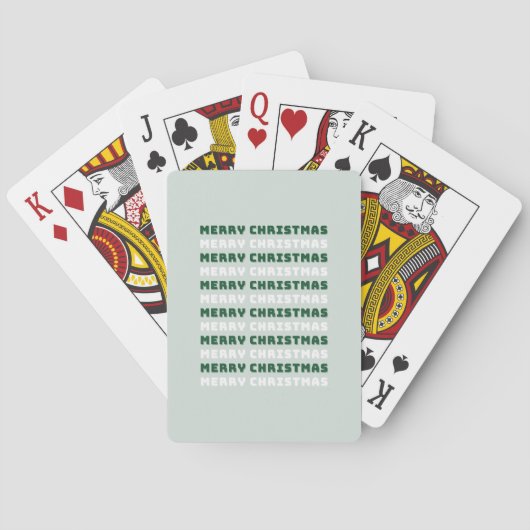 Vrolijk kerstfeest, groene kerstkunst, feestdag pokerkaarten (Achterkant)