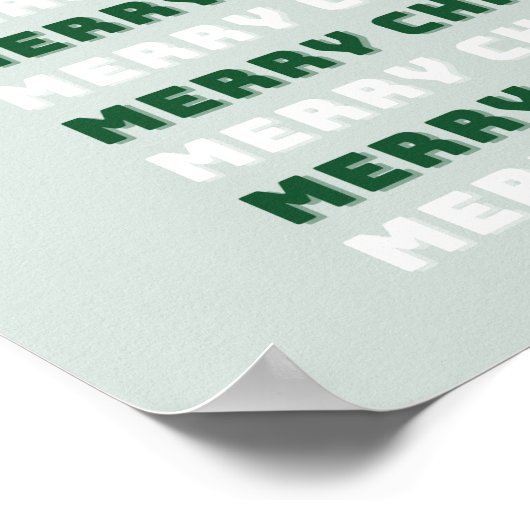 Vrolijk kerstfeest, groene kerstkunst, feestdag poster (Hoek)