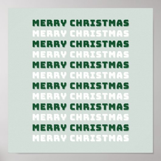 Vrolijk kerstfeest, groene kerstkunst, feestdag poster (Voorkant)