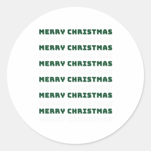 Vrolijk kerstfeest, groene kerstkunst, feestdag ronde sticker (Voorkant)