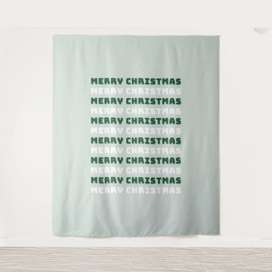 Vrolijk kerstfeest, groene kerstkunst, feestdag wandkleed (Voorkant)