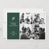 vrolijk kerstfeest. Groene moderne collage multi f Feestdagenkaart (Voorkant)