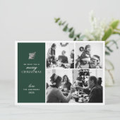 vrolijk kerstfeest. Groene moderne collage multi f Feestdagenkaart (Staand voorkant)