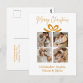 Vrolijk Kerstfeest Groet Foto Collage Goud Briefkaart (Voorkant / Achterkant)