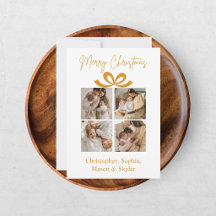 Vrolijk Kerstfeest Groet Foto Collage Goud