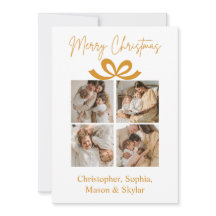 Vrolijk Kerstfeest Groet Foto Collage Goud