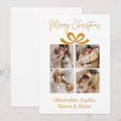 Vrolijk Kerstfeest Groet Foto Collage Goud Feestdagenkaart (Voorkant / Achterkant)